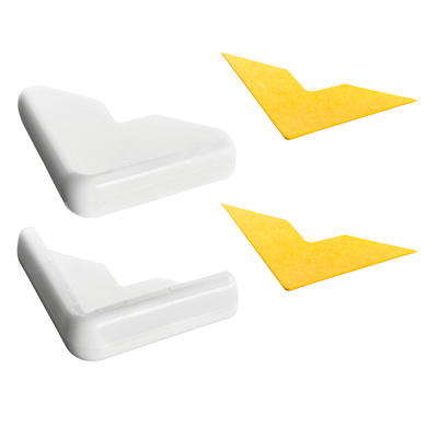 Self adhesive corner protectors, 30 x 30 x 8,5 mm, plastic, white