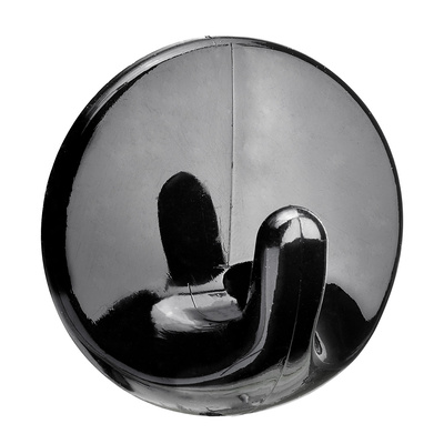 Hook, self adhesive, Ø 36 x 20 mm, plastic black