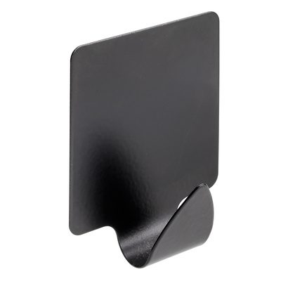 Hook self adhesive, 35 x 41 x 20 mm, stainless steel black