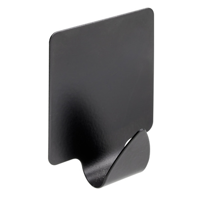 Hook self adhesive, 35 x 41 x 20 mm, stainless steel black