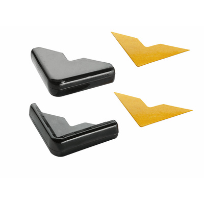 Self adhesive corner protectors, 30 x 30 x 8,5 mm, plastic, black