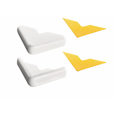 Self adhesive corner protectors, 30 x 30 x 8,5 mm, plastic, white