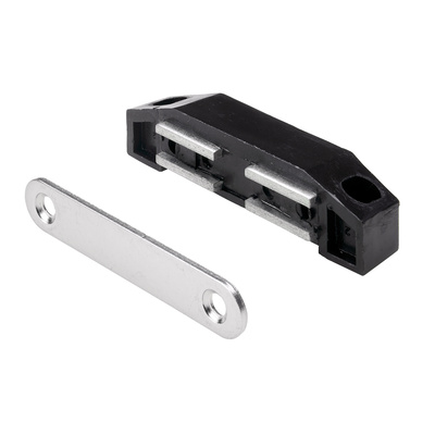 XXL-Loqueteaux magnétiques 8 kg, Contre-plaque rigide, 75 x 19 x 17 mm, zingué, noir