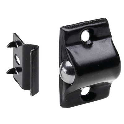 Kugelschnäpper mit Stahlkugel, 30 x 12 x 20 mm, Stahl, schwarz