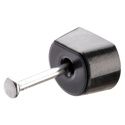 Bodenträger mit Nagelstift, 14,5 x 7,5 mm, Kunststoff, Stahl, schwarz