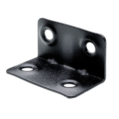 Lengthwise bracket, 37 x 20 x 20 mm, steel, matt black