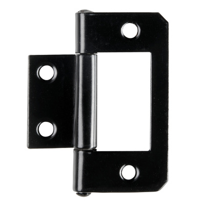 Louvre door hinge, 38 x 20 x 1 mm, steel, black