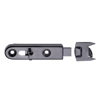 Verrou de meuble droit, 50 x 13 mm, Acier, noir