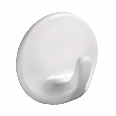 Hook, self adhesive, Ø 36 x 20 mm, plastic transparent
