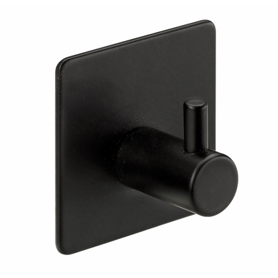 Adhesive hooks, self-adhesive, 45 x 45 x 28 mm, steel matt black