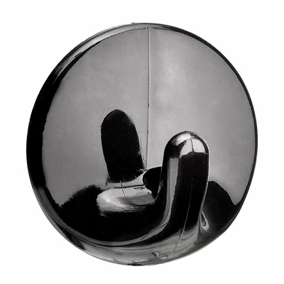 Hook, self adhesive, Ø 36 x 20 mm, plastic black