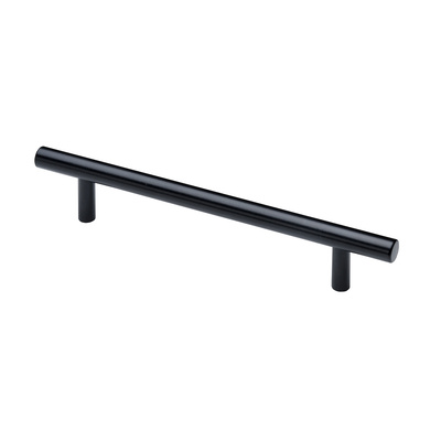 Furniture Handle, ◘──◘ 128 mm, 10 x 177 x 30 mm, steel, black