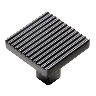 Furniture knob, 30 x 30 x 30 mm, aluminium, matt black