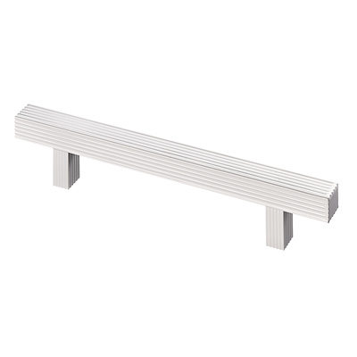 Furniture Handle, ◘──◘ 128 mm, 187 x 12 x 32 mm, aluminium, white, matt