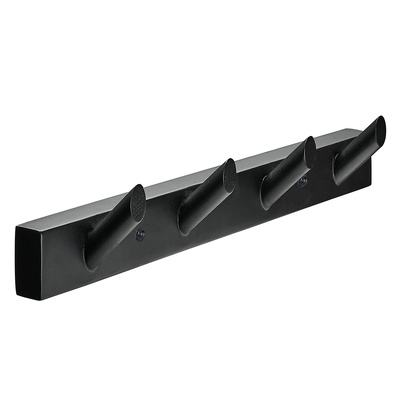 Hakenleiste, 4 Haken, 400 x 65 x 60 mm, Buche schwarz