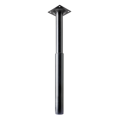 Furniture leg with large height adjustability, 210 - 350 x Ø 30 mm, steel, plastic, matt black