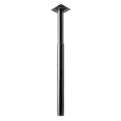 Furniture leg with large height adjustability, 300 - 500 x Ø 30 mm, steel, plastic, matt black