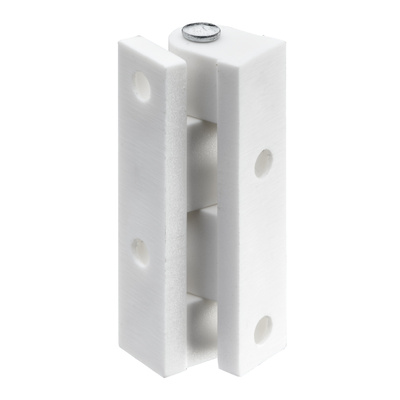 Paumelle, 45 x Ø 9 mm, Plastique, blanc