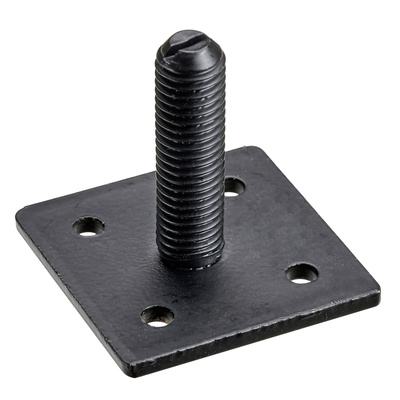 Mounting plates, M10 x 40, 40 x 40 mm, steel, black