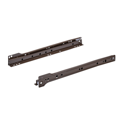 Rollschubführung Teilauszug FR 302, Nennlänge 300 mm, 15 kg, Stahl, pulverbeschichtet, braun