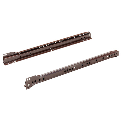 Roller runner system part-extension slide FR 302, Nominal length 400 mm, 15 kg, steel, powder coated, brown