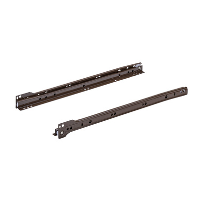 Rollschubführung Teilauszug FR 302, Nennlänge 400 mm, 15 kg, Stahl, pulverbeschichtet, braun