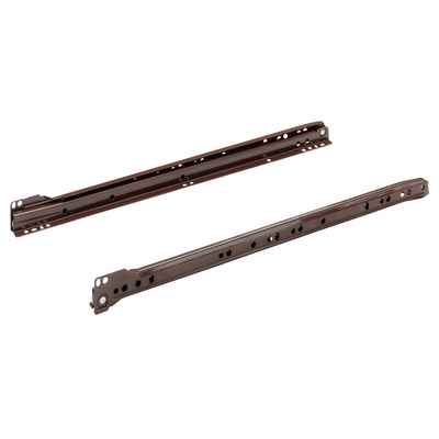 Roller runner system part-extension slide FR 302, Nominal length 450 mm, 15 kg, steel, powder coated, brown