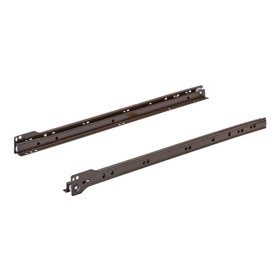 Rollschubführung Teilauszug FR 302, Nennlänge 450 mm, 15 kg, Stahl, pulverbeschichtet, braun