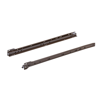 Rollschubführung Teilauszug FR 302, Nennlänge 500 mm, 15 kg, Stahl, pulverbeschichtet, braun
