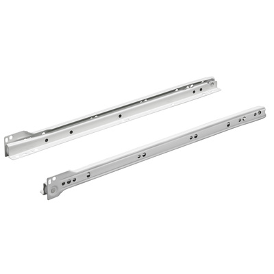 Rollschubführung Teilauszug FR 302, Nennlänge 250 mm, 20 kg, Stahl, pulverbeschichtet, weiß