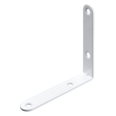 Équerre de chaise, 15 x 80 x 80 x 2 mm, Acier, époxy, blanc