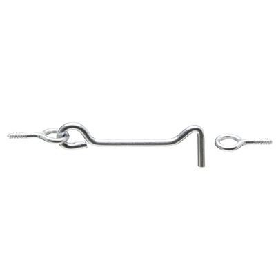 Door hooks with eyelet, 76 x 23 mm, steel, galvanised